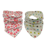 Maxbell 2pcs Lovely Soft Cotton Triangle Baby Bibs Burp Cloths Newborn Feeding Scarf