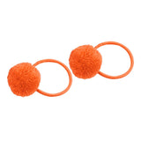 Girls Headdress Kids Hair Ball Hair Band Lovely Plush Hair Ties Orange