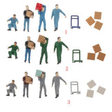 Max 1:64 Scale Porter Worker Characters Model Toy Miniature Model People Blue