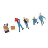Max 1:64 Scale Porter Worker Characters Model Toy Miniature Model People Blue