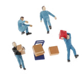 Max 1:64 Scale Porter Worker Characters Model Toy Miniature Model People Blue