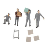 Max 1:64 Scale Porter Worker Characters Model Toy Miniature Model People Gray