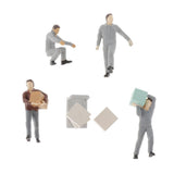 Max 1:64 Scale Porter Worker Characters Model Toy Miniature Model People Gray