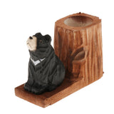 Max Creative Solid Wood Carving Animal Pen Holder Collection Gift Black Bear