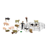 Max Simulation Plastic Farm Animals Model Series with Fence Kids Pretend Toys