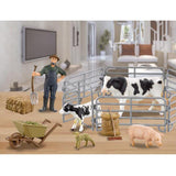 Max Simulation Plastic Farm Animals Model Series with Fence Kids Pretend Toys