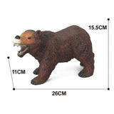 Max Animal Model with Sound Simulation Animal Figurines Toys Set Brown Bear