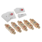 Max 5x Wooden Reading Blocks w/ Cards Educational Alphabet STEM & Montessori Toy