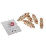 Max 5x Wooden Reading Blocks w/ Cards Educational Alphabet STEM & Montessori Toy
