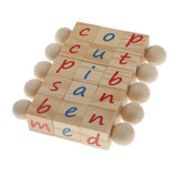 Max 5x Wooden Reading Blocks w/ Cards Educational Alphabet STEM & Montessori Toy