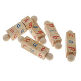 Max 5x Wooden Reading Blocks w/ Cards Educational Alphabet STEM & Montessori Toy