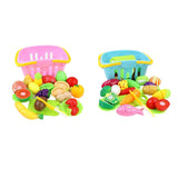 Maxbell 20pc Simulated Fruits and Vegetables for Kids Kitchen Pretend Play Set  Pink