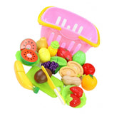 Maxbell 20pc Simulated Fruits and Vegetables for Kids Kitchen Pretend Play Set  Pink