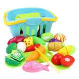 Maxbell 20pc Simulated Fruits and Vegetables for Kids Kitchen Pretend Play Set  Blue