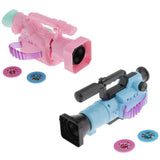 Maxbell Kids Projection Simulation Camera Toy Light Music Flashlight Puzzle Toy Blue