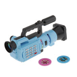 Maxbell Kids Projection Simulation Camera Toy Light Music Flashlight Puzzle Toy Blue