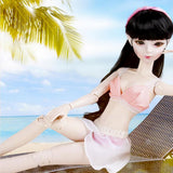 Max Maxb 1/3 BJD Girl Dolls Handmade Swimwear Clothes DIY Dress up Accs Pink