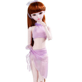 Max Maxb 1/3 BJD Girl Dolls Handmade Swimwear Clothes DIY Dress up Accs Purple