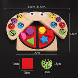 Max 1 Set Wooden Magnetic Catching Ladybug Puzzle Development Fishing Game Toy