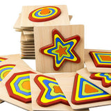 Max Geometric Jigsaw Puzzle Kids Preschool Educational Toy Gift Square