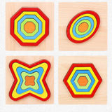 Max Geometric Jigsaw Puzzle Kids Preschool Educational Toy Gift Square
