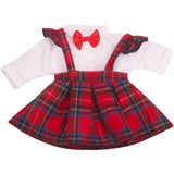 Max For 18in American Doll Plaid Skirt Shirt Suit Doll Costume Outfit Soft Light Red