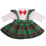 Max For 18in American Doll Plaid Skirt Shirt Suit Doll Costume Outfit Soft Green