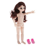 Maxbell 21 Jointed Female Doll Body Part for 28cm BJD Doll Replacements Brown
