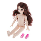 Maxbell 21 Jointed Female Doll Body Part for 28cm BJD Doll Replacements Brown