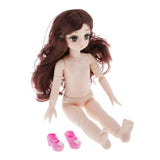 Maxbell 21 Jointed Female Doll Body Part for 28cm BJD Doll Replacements Brown
