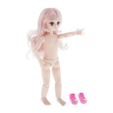 Maxbell Cute 21 Ball Jointed Princess Doll DIY Dress up Toys Gift Light Pink Hair