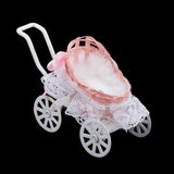 Maxbell 1/12 Dollhouse Minaiture Metal Cart for Room Furniture Accessory Pink