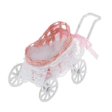 Maxbell 1/12 Dollhouse Minaiture Metal Cart for Room Furniture Accessory Pink