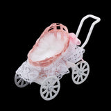 Maxbell 1/12 Dollhouse Minaiture Metal Cart for Room Furniture Accessory Pink
