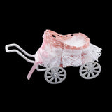 Maxbell 1/12 Dollhouse Minaiture Metal Cart for Room Furniture Accessory Pink