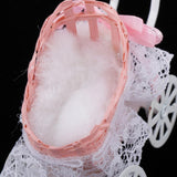 Maxbell 1/12 Dollhouse Minaiture Metal Cart for Room Furniture Accessory Pink