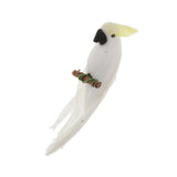 Maxbell 1/12 Dollhouse Miniature Handmade Parrots Model Garden Decoration White