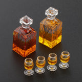 Maxbell Dollhouse Miniature 1:12 Whiskey Wine Bottles and Cups Pub Bar Model Toys