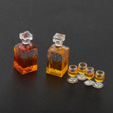 Maxbell Dollhouse Miniature 1:12 Whiskey Wine Bottles and Cups Pub Bar Model Toys