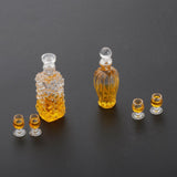 Maxbell Dollhouse Miniature 1:12 Whiskey Wine Bottles and Cups Pub Bar Drink Toys