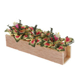 Maxbell 1/12 Dollhouse Miniature Clay Plant Flower with Wooden Pot Garden Decor