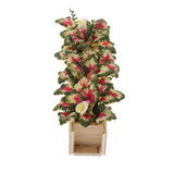 Maxbell 1/12 Dollhouse Miniature Clay Plant Flower with Wooden Pot Garden Decor
