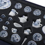 Maxbell 27Pcs 1:12 Scale Dollhouse Miniature Cup Dish Pot Tableware Set Toys Blue