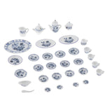 Maxbell 27Pcs 1:12 Scale Dollhouse Miniature Cup Dish Pot Tableware Set Toys Blue