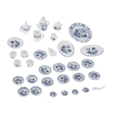 Maxbell 27Pcs 1:12 Scale Dollhouse Miniature Cup Dish Pot Tableware Set Toys Blue