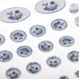 Maxbell 27Pcs 1:12 Scale Dollhouse Miniature Cup Dish Pot Tableware Set Toys Blue