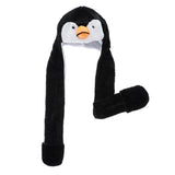 Maxbell Cartoon Kids Adults Winter Fuzzy Animal Hat Scarf Gloves Penguin