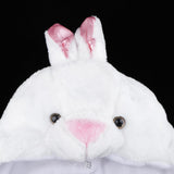 Maxbell Cartoon Kids Adults Winter Fuzzy Animal Hat Scarf Gloves White Rabbit