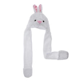 Maxbell Cartoon Kids Adults Winter Fuzzy Animal Hat Scarf Gloves White Rabbit