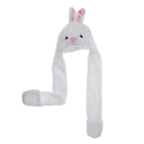 Maxbell Cartoon Kids Adults Winter Fuzzy Animal Hat Scarf Gloves White Rabbit